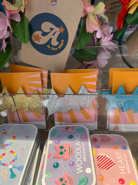 A is for Alice Silver Star Hairclip