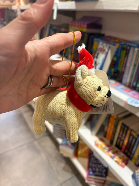 Knitted French Bulldog Christmas Bauble
