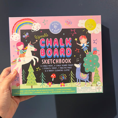Rainbow Fairy Unicorn Wipeable Chalkboard Sketchbook