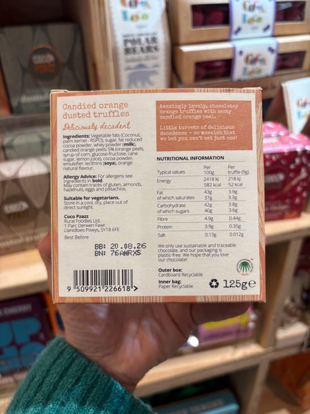 Coco Pzazz Dusted Truffles Candied Orange