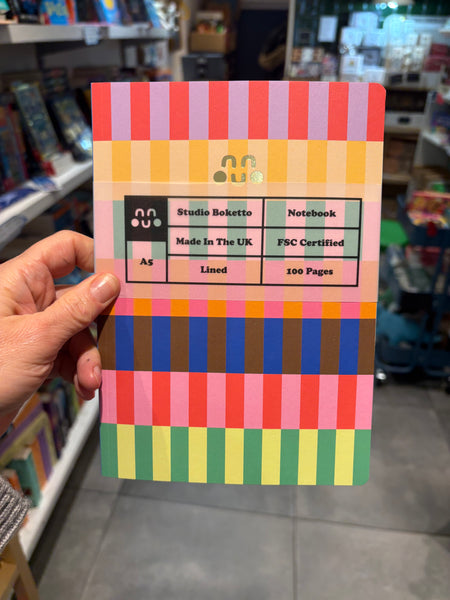 Studio Boketto Stripe Tube Pattern Premium Lined Notebook