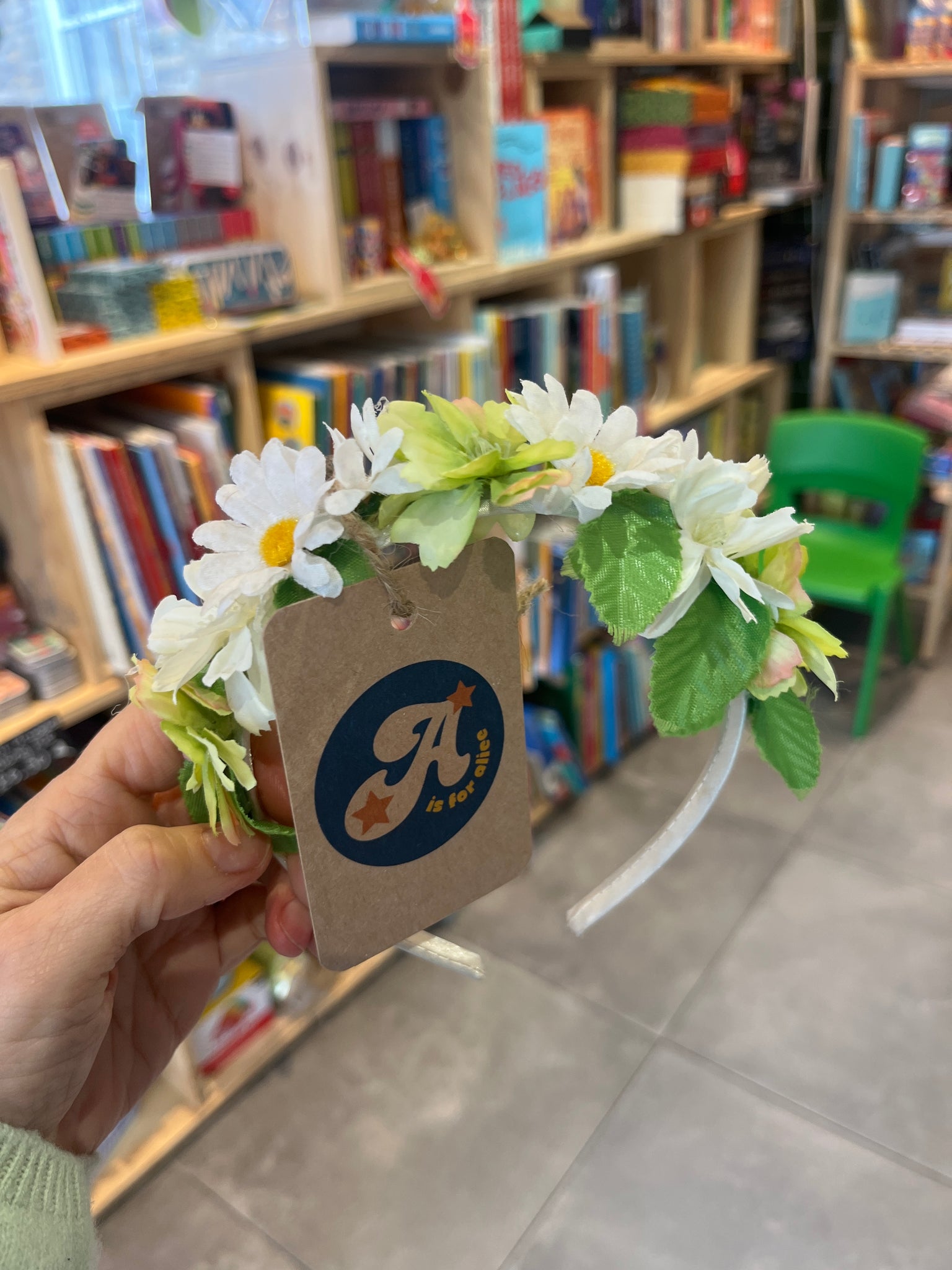 A is for Alice White Flower Crown
