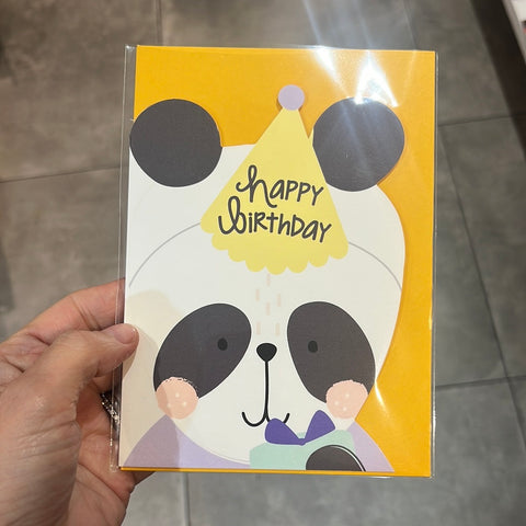 Raspberry Blossom Happy Birthday Panda Card