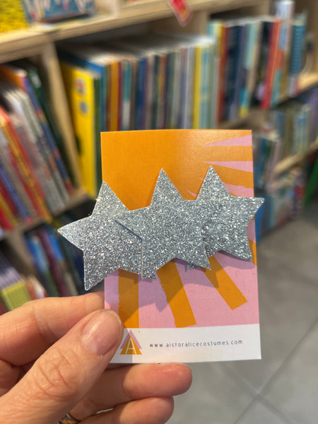 A is for Alice Silver Star Hairclip