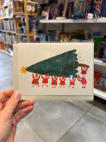 Ho ho ho Elves & Christmas Tree Card - Daria Solak
