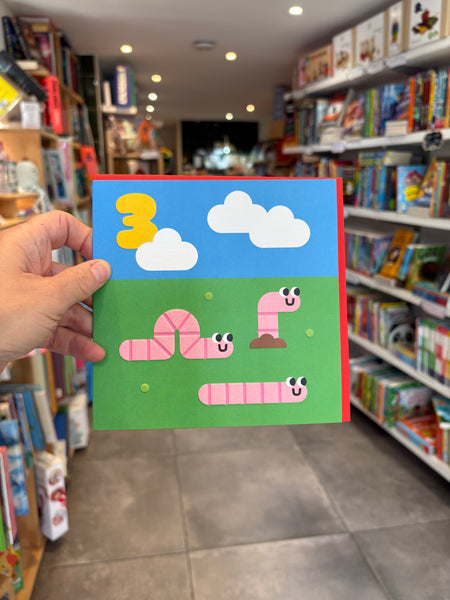 Studio Boketto Snug as a Bug 3 Worms Birthday Card