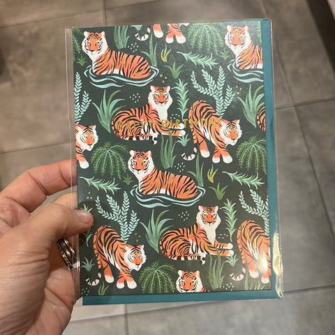Raspberry Blossom Happy Birthday Tiger Card