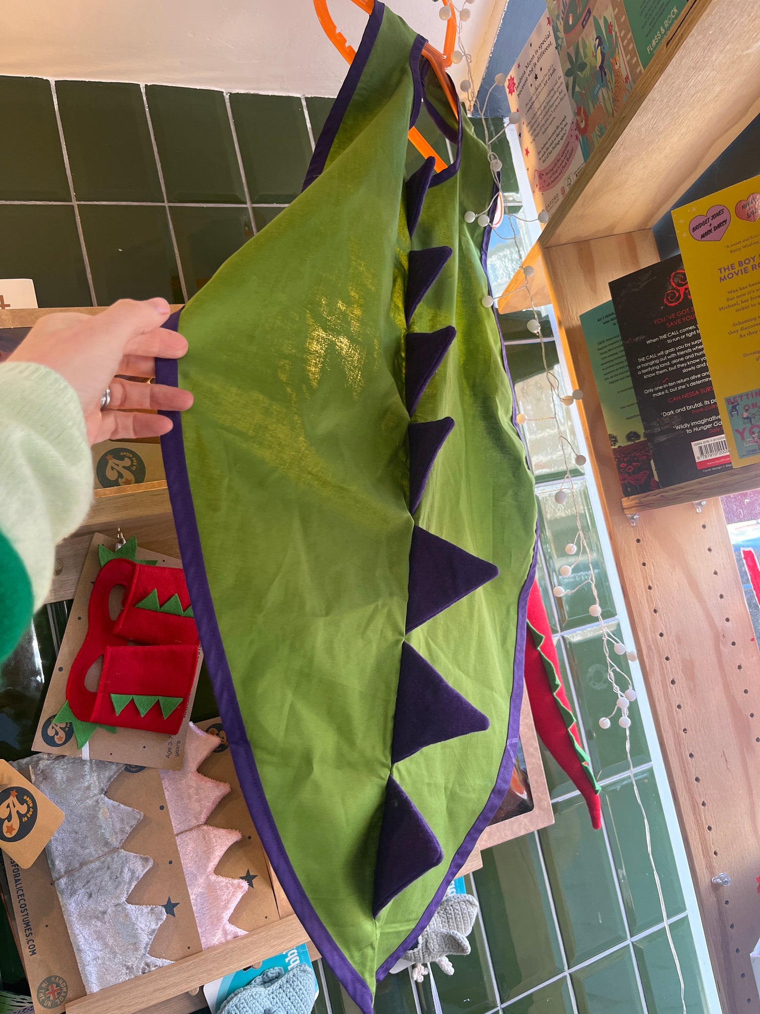 A is for Alice Green Dinosaur Cape