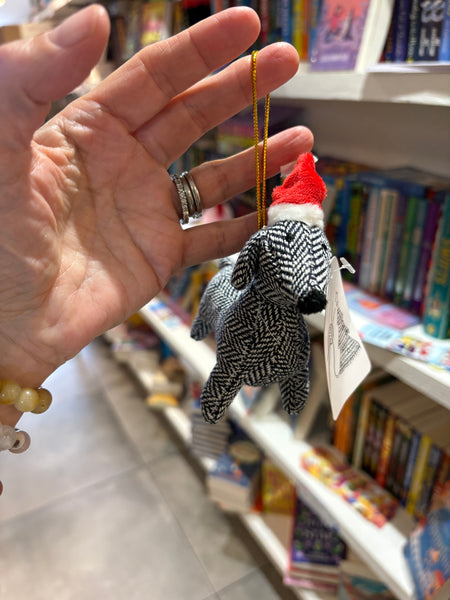 Tweed Sausage Dog Christmas Bauble