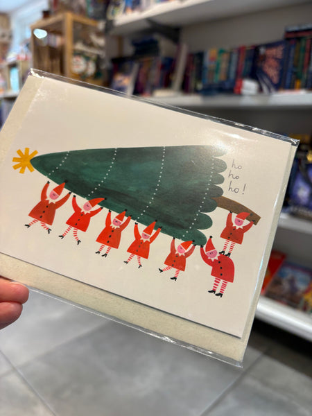 Ho ho ho Elves & Christmas Tree Card - Daria Solak