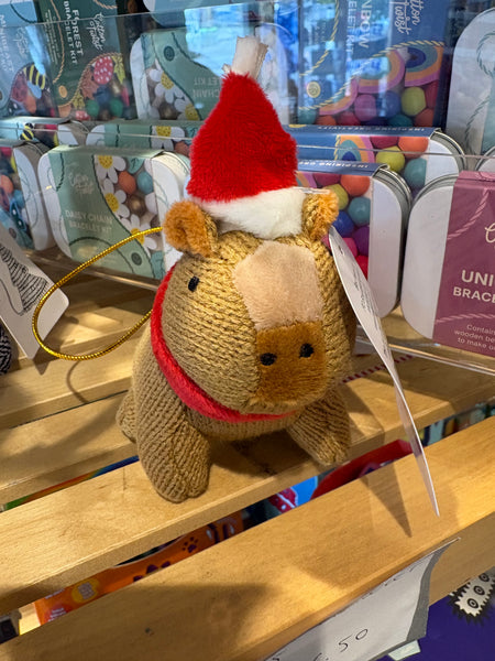 Capybara Knitted Christmas Bauble