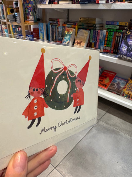 Merry Christmas Elves & Wreath Card - Daria Solak