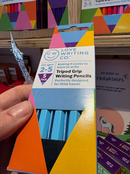 Love Writing Co. 5 Pack of Tripod Grip Writing Pencils - For Ages 2-5