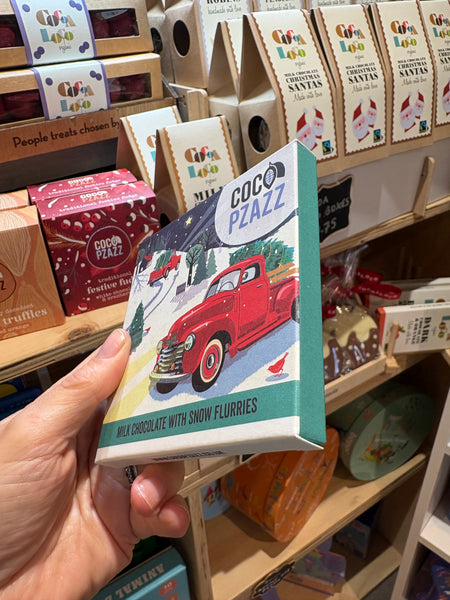 Coco Pzazz Milk Chocolate with Snow Flurries Bar