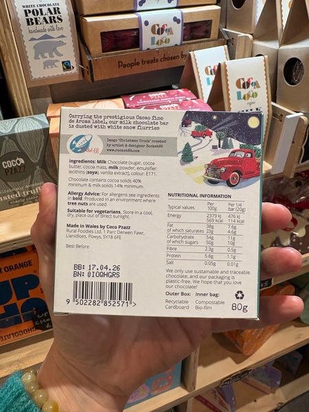 Coco Pzazz Milk Chocolate with Snow Flurries Bar