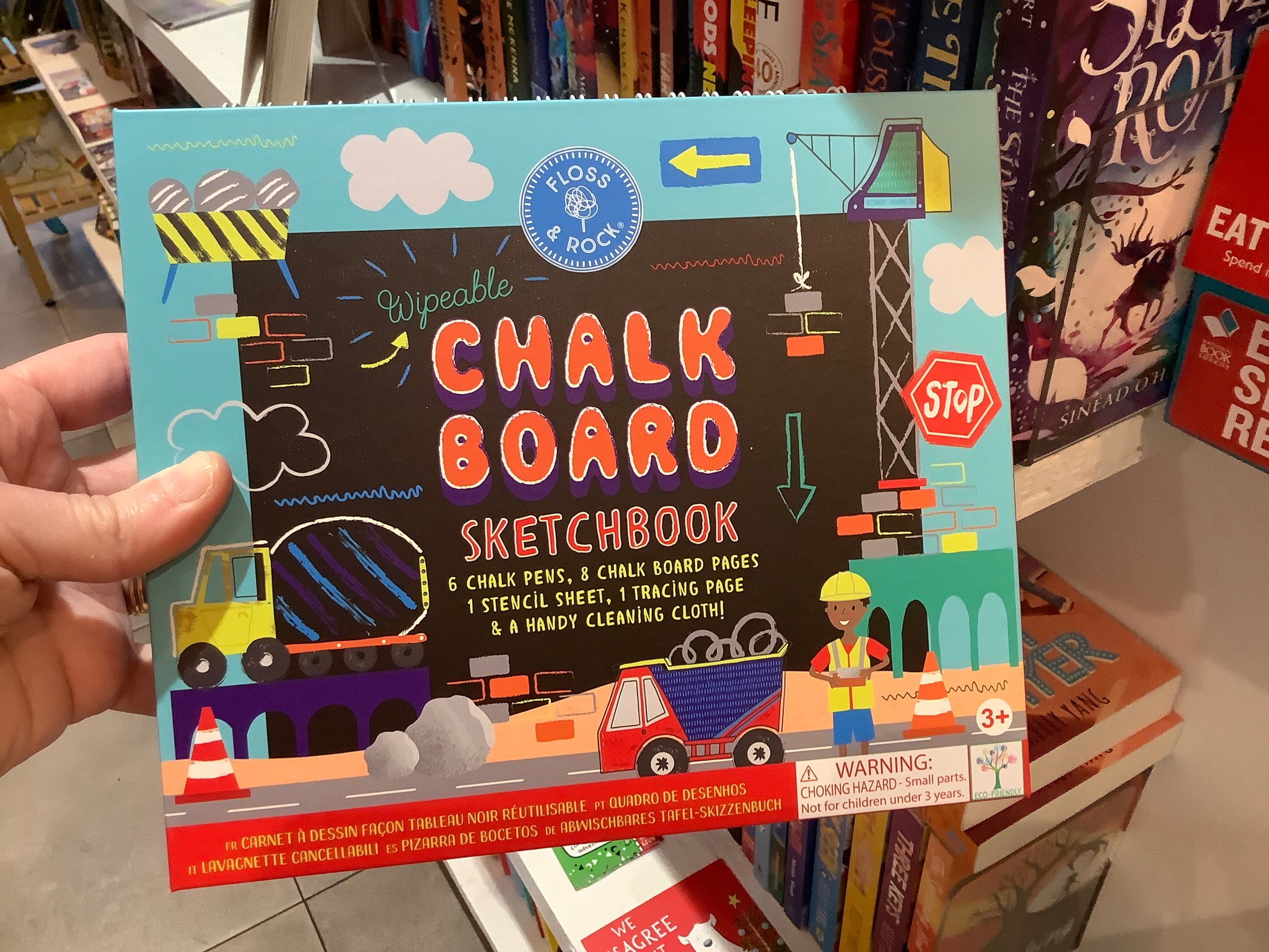Construction Wipeable Chalk Board Sketchbook