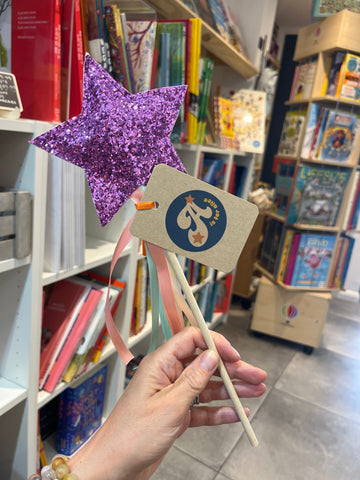 A is for Alice Purple Glitter Star Wand