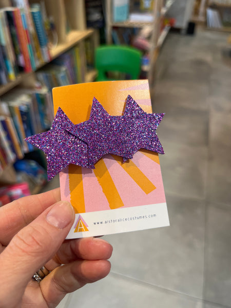 A is for Alice Purple Star Hairclip