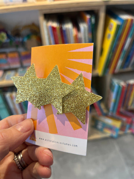 A is for Alice Gold Star Hairclip