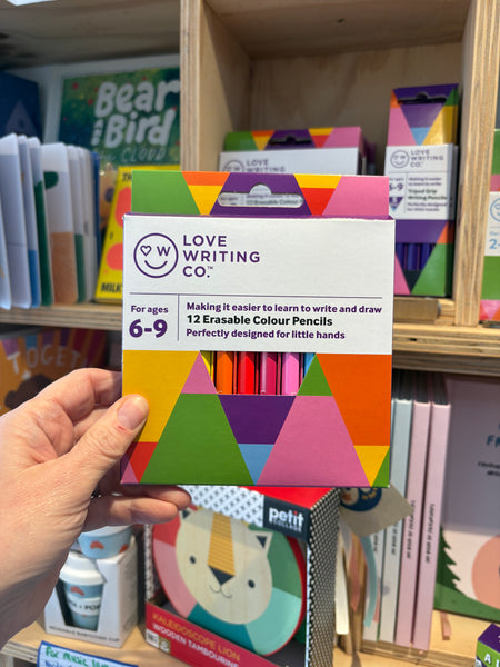 Love Writing Co. 12 Pack of Tripod Grip Colouring Pencils - For Ages 6-9