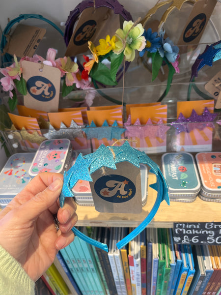 A is for Alice Turquoise Star Headband