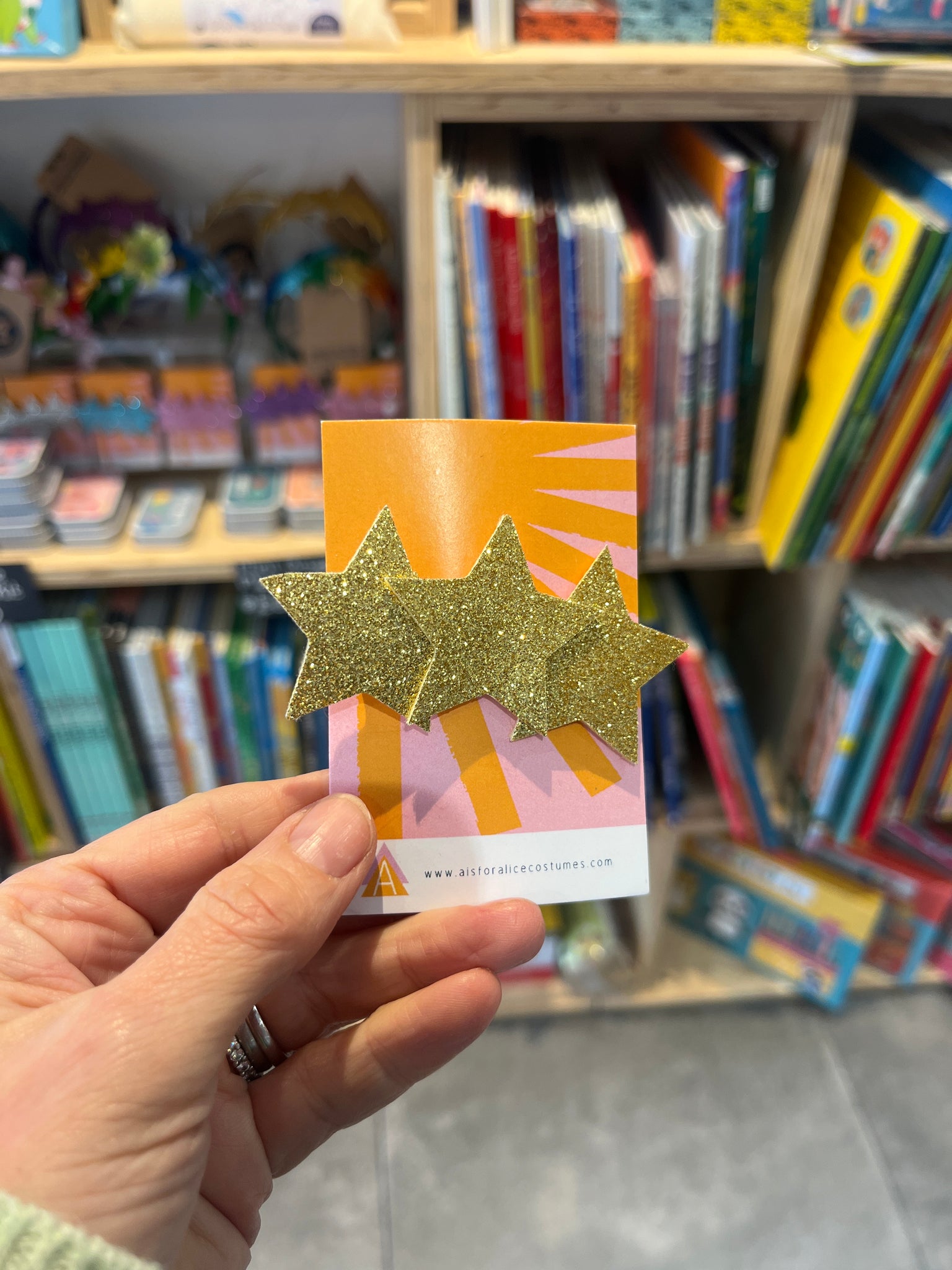 A is for Alice Gold Star Hairclip