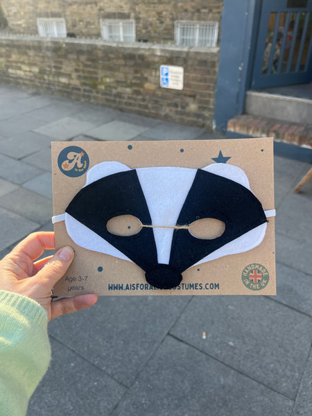 A is for Alice Handmade Badger Mask