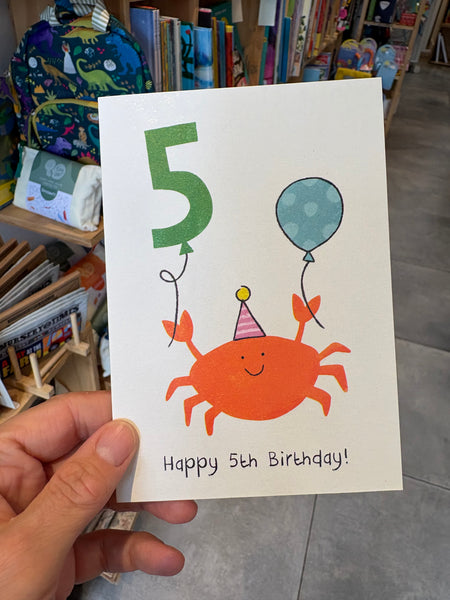 5 Crab Birthday Card