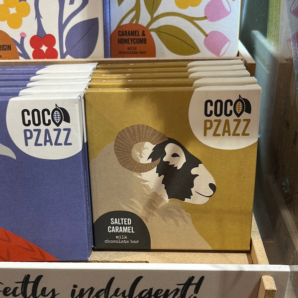 Coco Pzazz Salted Caramel Milk Chocolate Bar (Sheep)