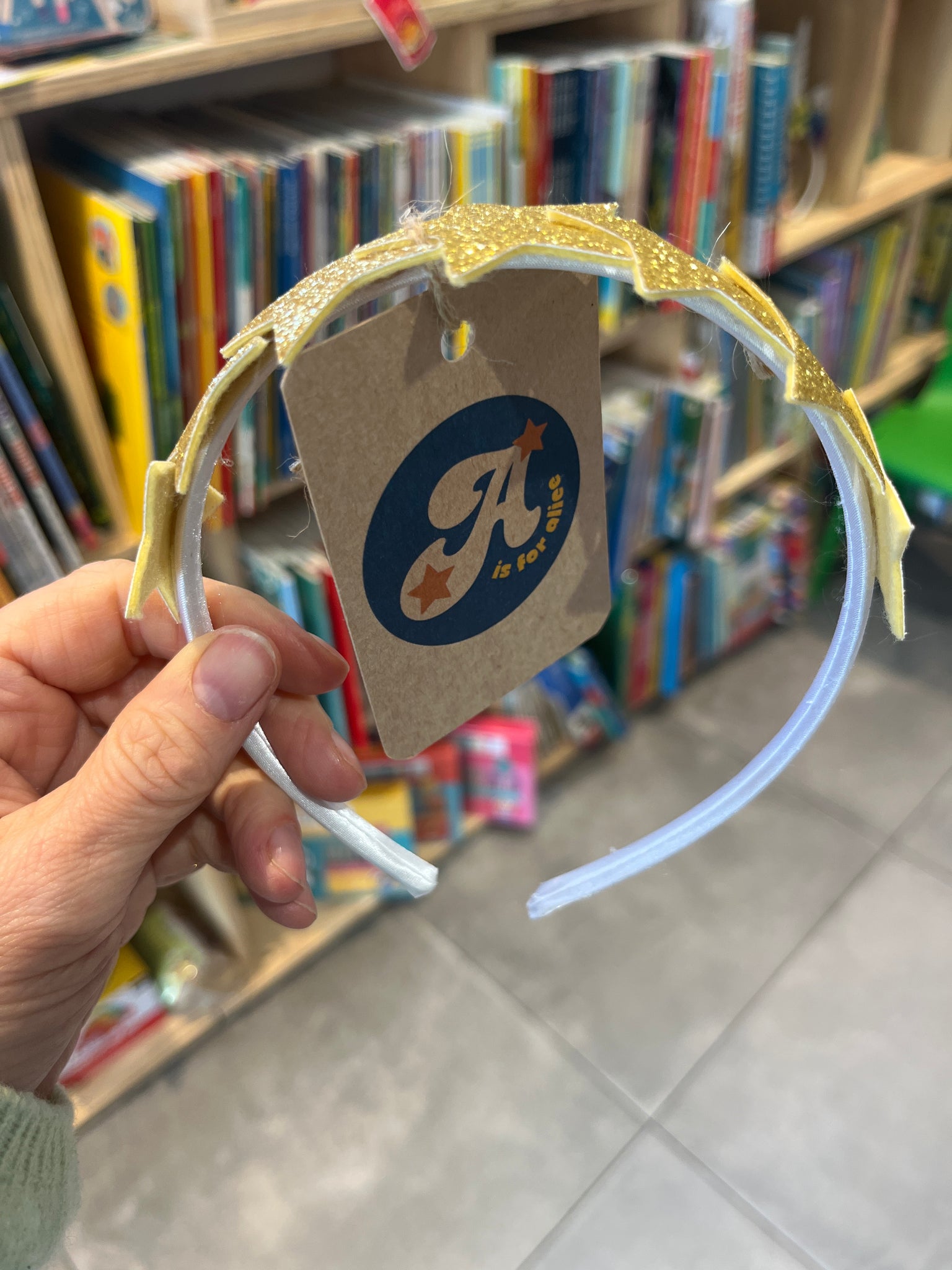 A is for Alice Gold Star Headband