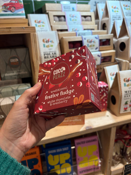 Coco Pzazz Traditional Festive Fudge White Chocolate and Cranberry