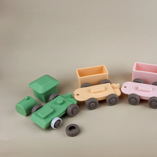 Baby Ellor Silicone Train Set - Pastel Green
