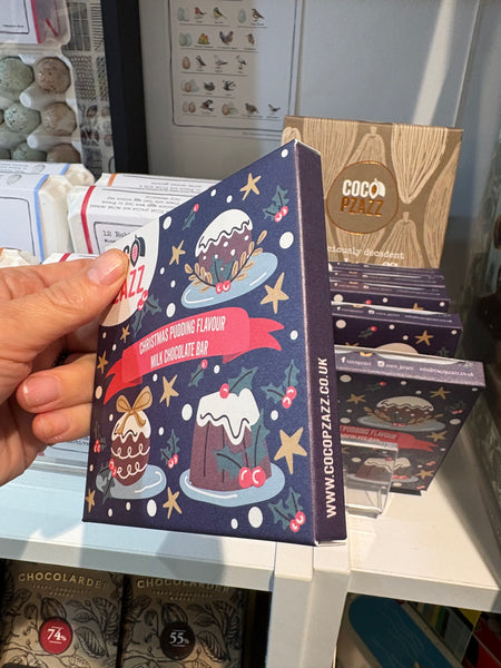 Coco Pzazz Christmas Pudding Flavour Milk Chocolate Bar