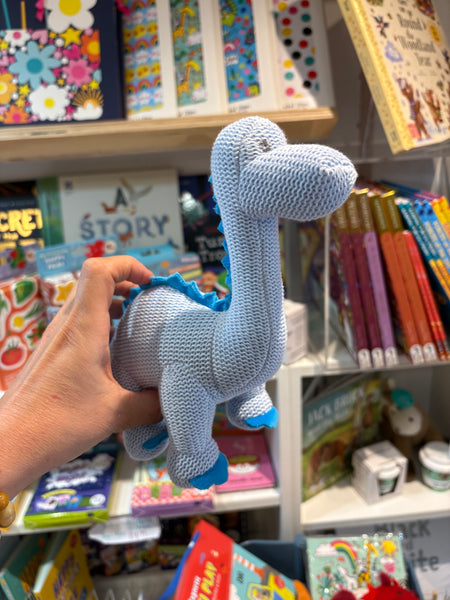 Best Years Knitted Light Blue Diplodocus Rattle