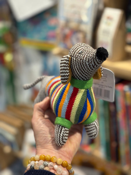 Best Years Knitted Sausage Dog Baby Rattle