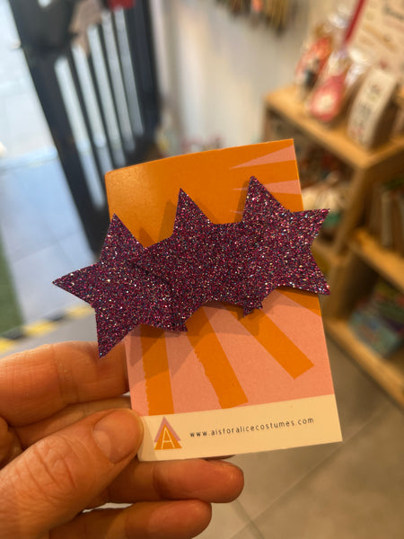 A is for Alice Purple Star Hairclip