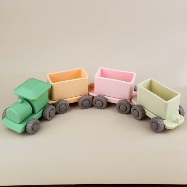 Baby Ellor Silicone Train Set - Pastel Green