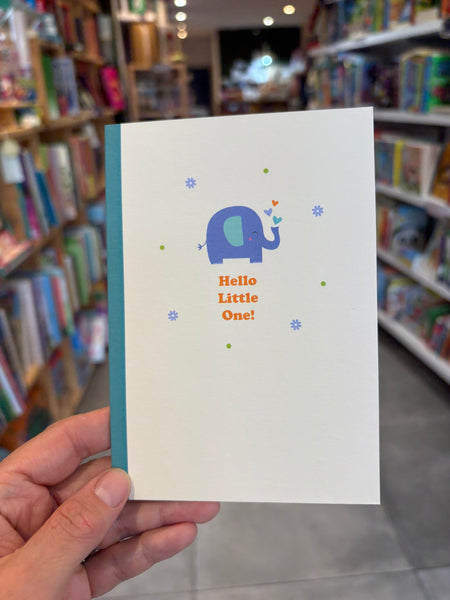 Hello Little One! Blue Elephant Baby Card