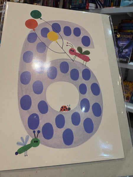 Number 6 Age Card (bugs) - Daria Solak