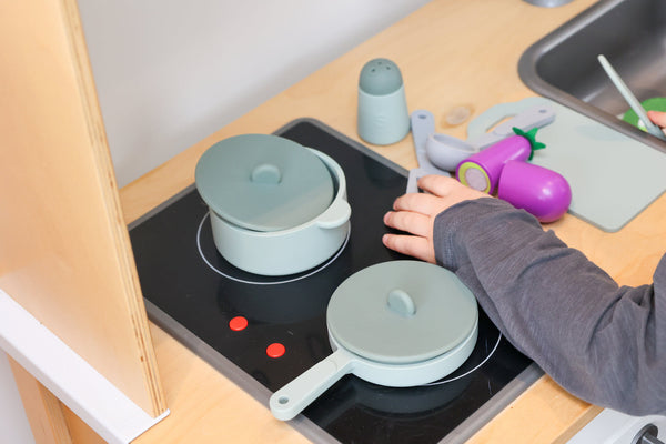 Baby Ellor Silicone Kitchen Playset- Grey Green
