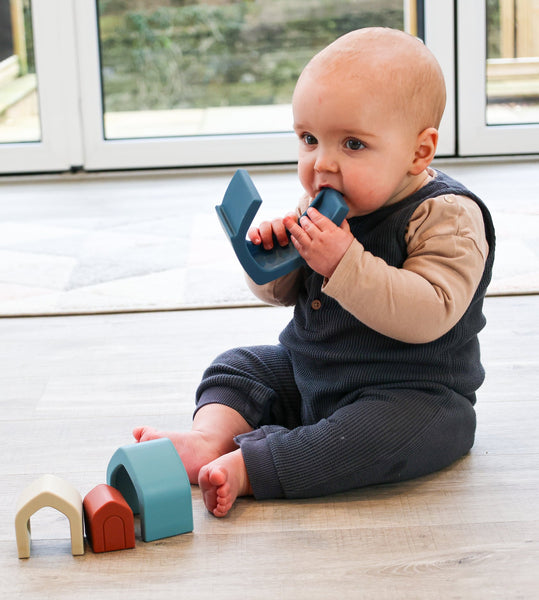 Baby Ellor Silicone Stacking Houses- Pink