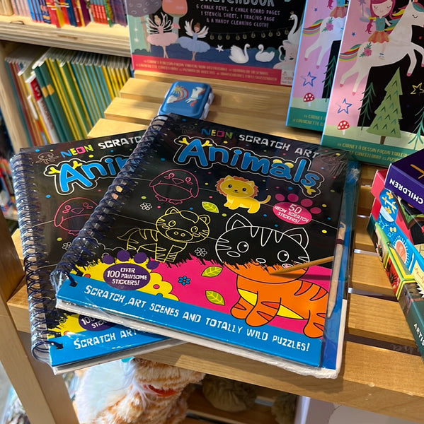 Neon Scratch Art Animals