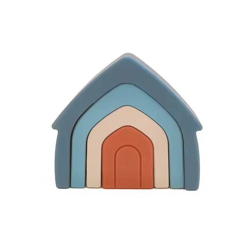 Baby Ellor Silicone Stacking Houses- Pink