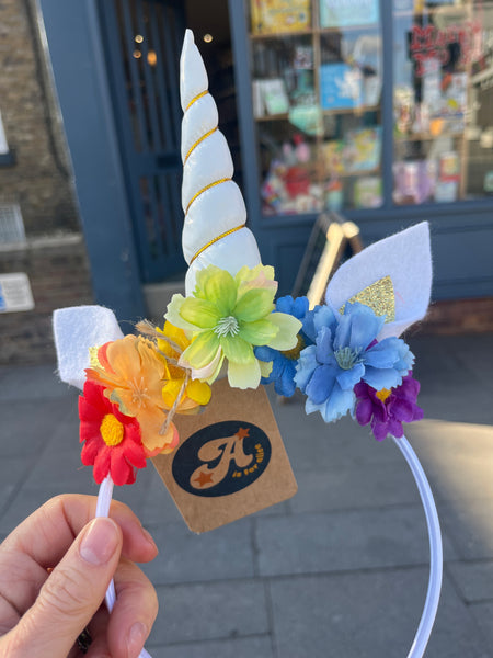 A is for Alice Rainbow Unicorn Headband