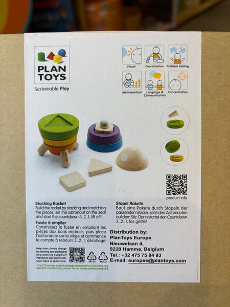 Plan Toys Wooden Stacking Rocket