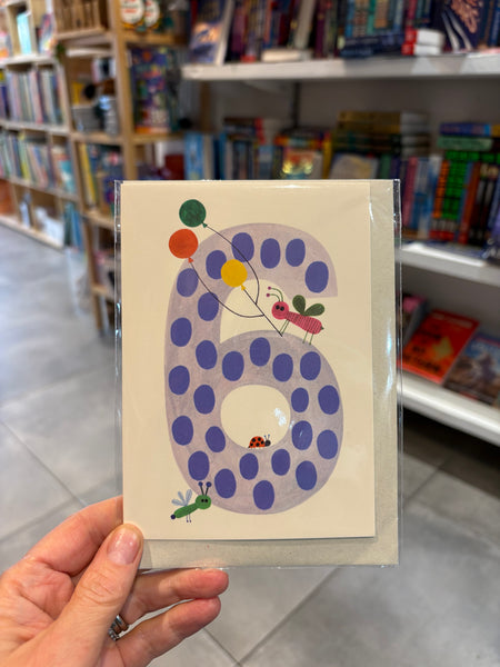 Number 6 Age Card (bugs) - Daria Solak