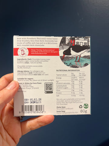 Coco Pzazz 70% Single Origin Ecuador Dark Chocolate Bar