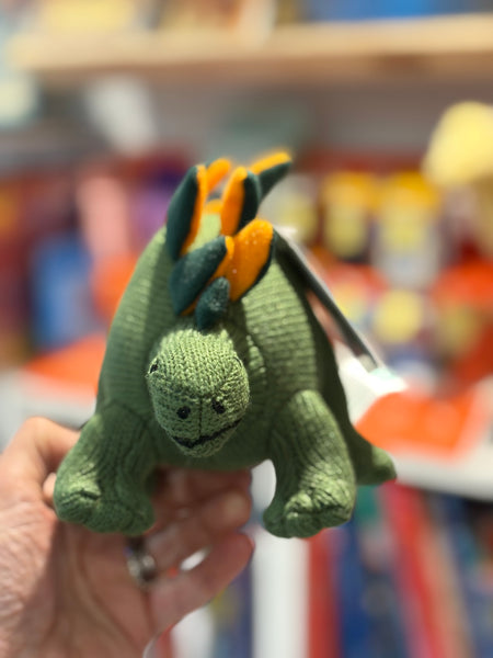 Best Years Knitted Green Stegosaurus Rattle