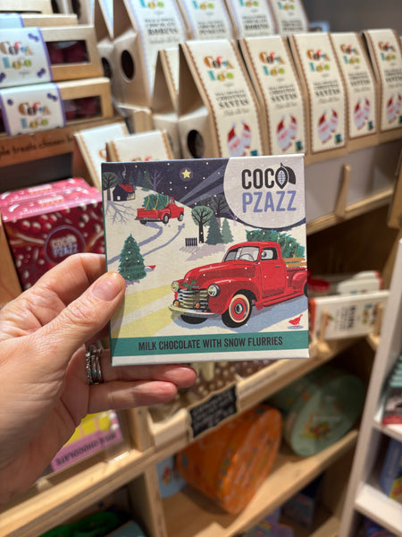 Coco Pzazz Milk Chocolate with Snow Flurries Bar