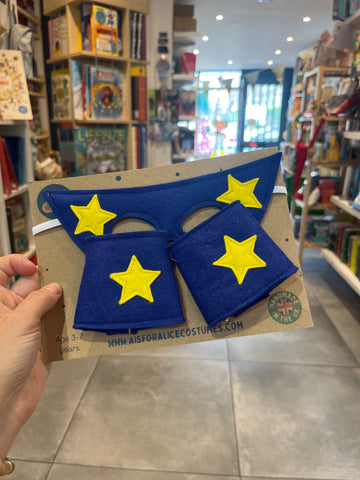 A is for Alice Blue Superhero Mask and Cuff Set